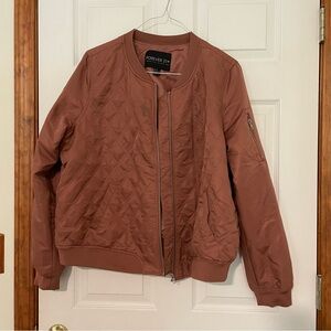 Forever 21 Rust Quilted Bomber Jacket